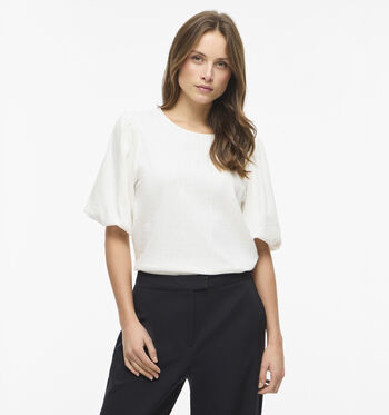 Vila Blouses Blanc/Jaune