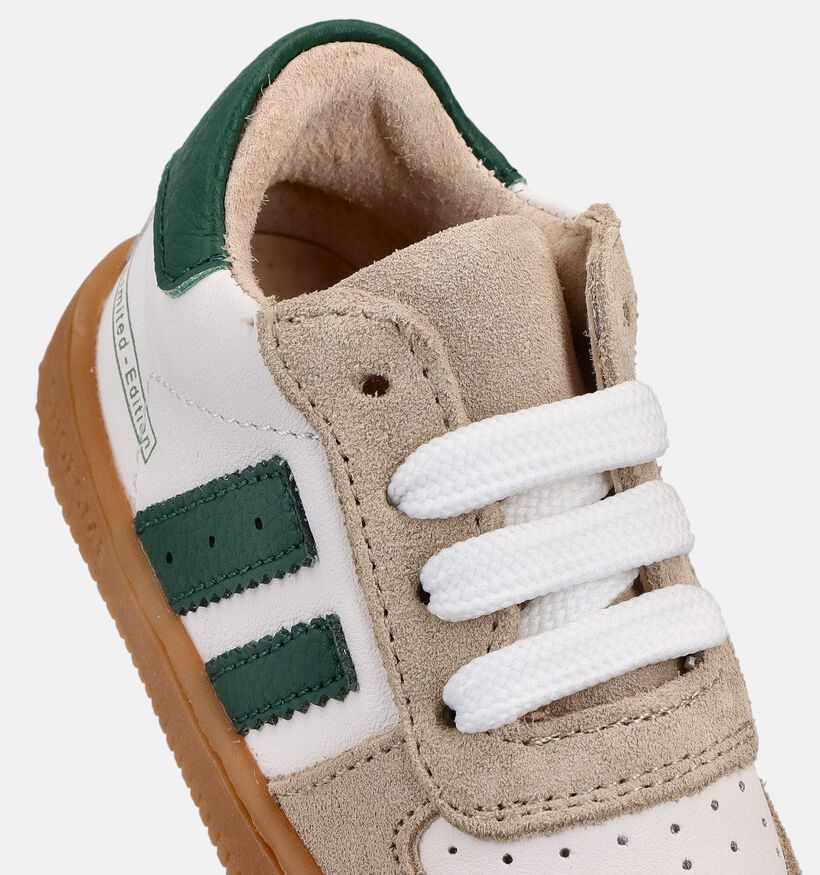 Shoesme Witte/Groene Babysneakers voor meisjes, jongens (372290) - geschikt voor steunzolen