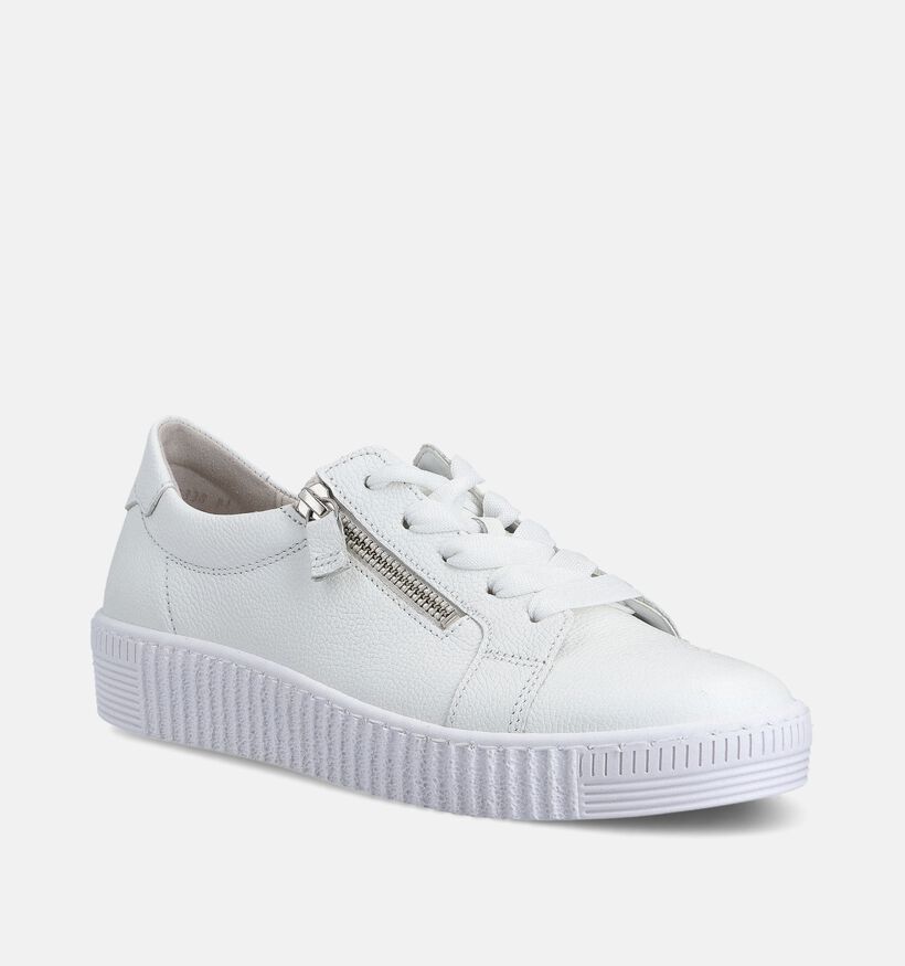 Gabor Witte Rits-veterschoenen voor dames (368351) - geschikt voor steunzolen