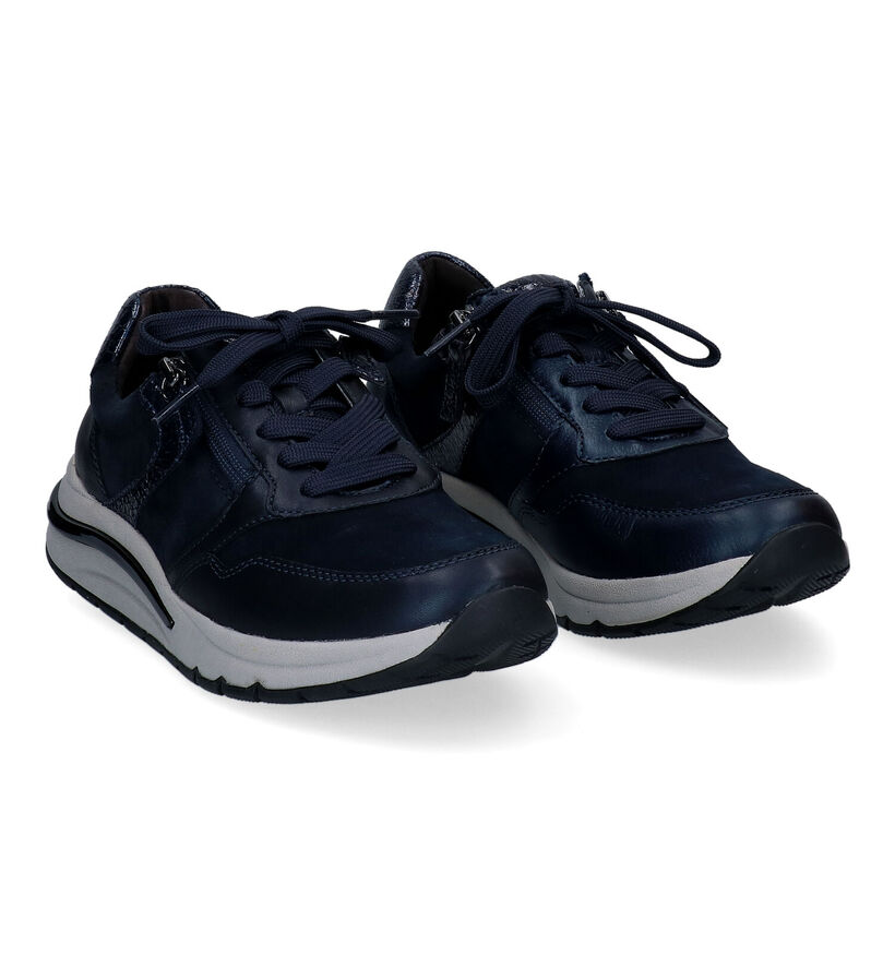 Gabor OptiFit Blauwe Veterschoenen voor dames (297422) - geschikt voor steunzolen