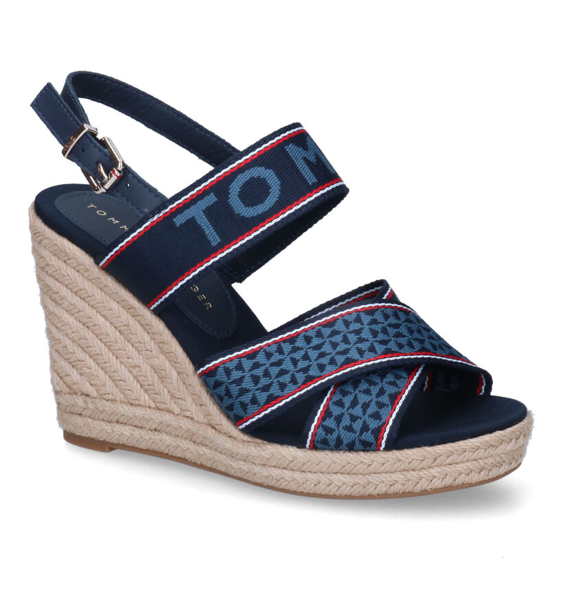 TH Tommy Webbing Blauwe Sandalen voor dames (304005)