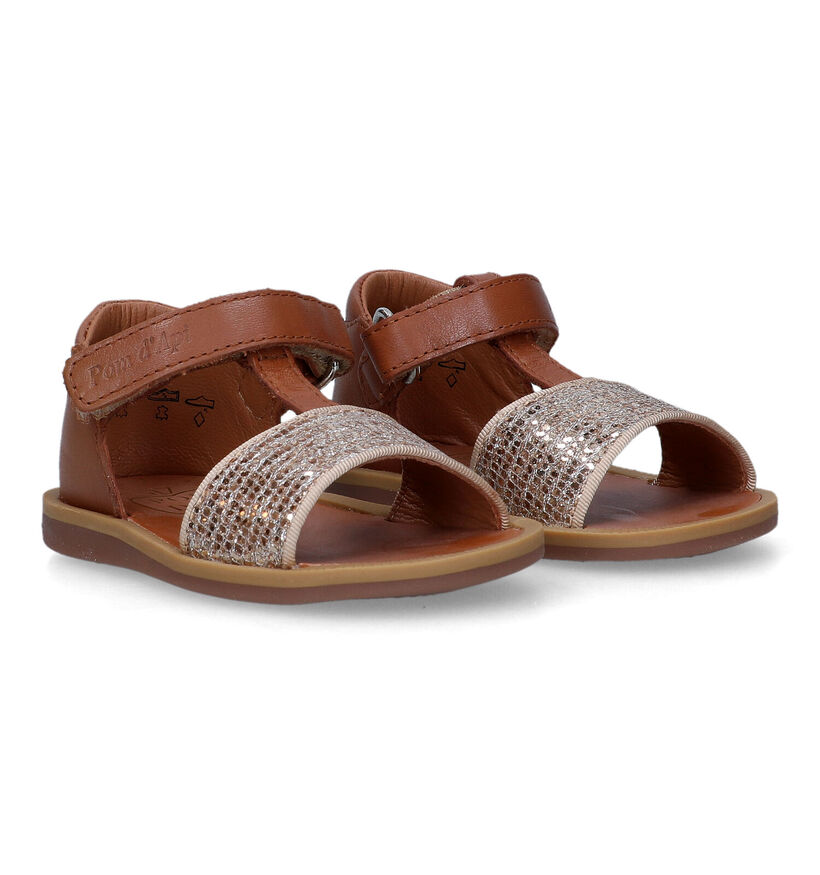 Pom d'Api Poppy Tao Easy Sandales en Cognac pour filles (322881)