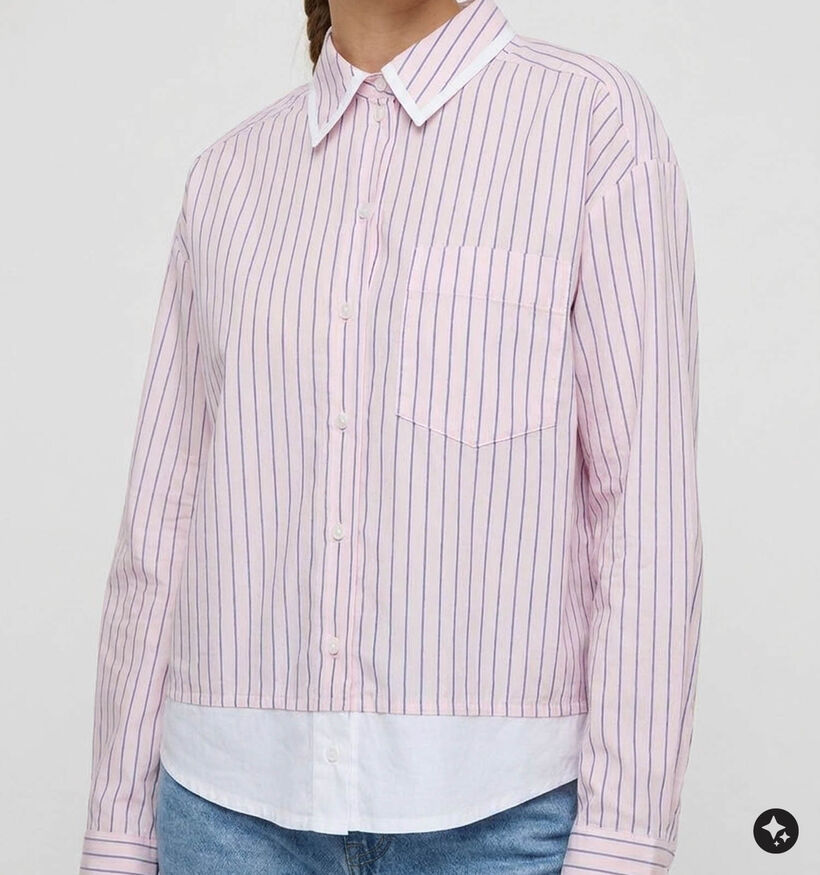 Sisters Point Edna Chemise en Rose/Blanc pour femmes (381184)