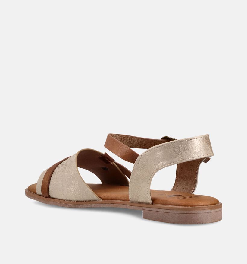 Mustang Sandales plates en Beige/Marron pour femmes (372125)