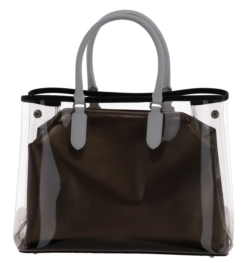 Bronzen Handtas My Best Bag met Zalmroze Handvatten in leer (241441)