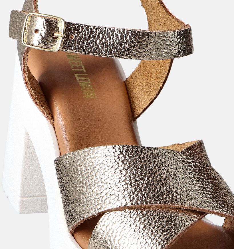 Sweet Lemon Lauren Gouden Sandalen met hak voor dames (361380)