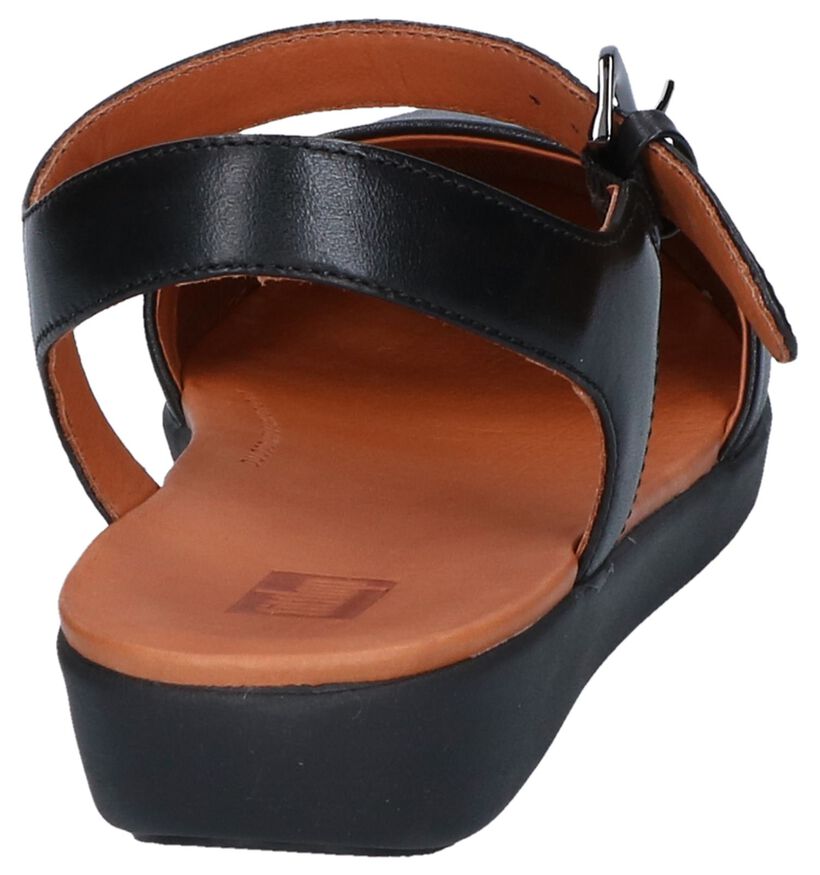 Zwarte Sandalen FitFlop Cova II Ballerina in leer (240125)