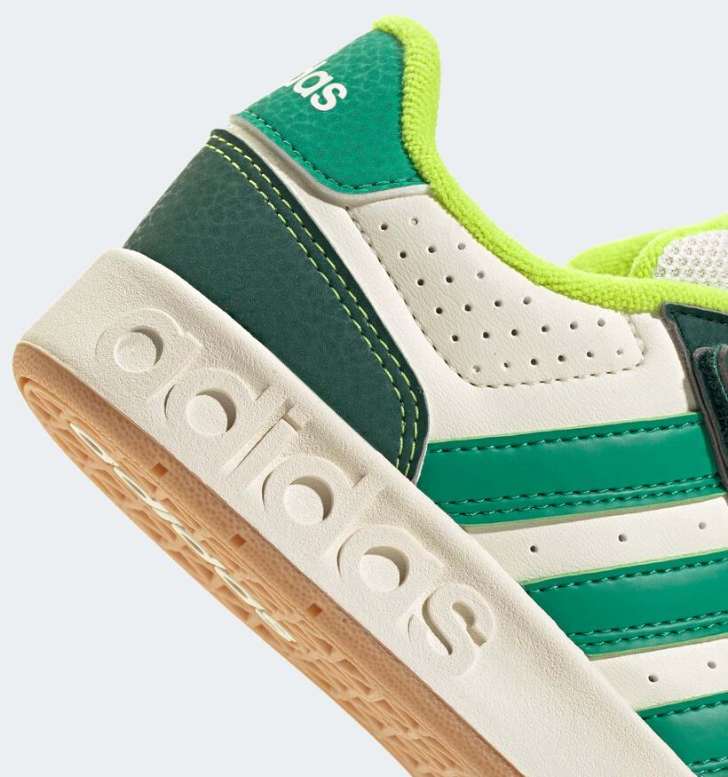 adidas Breakbase Wit/Groene Sneakers voor meisjes, jongens (359622) - geschikt voor steunzolen