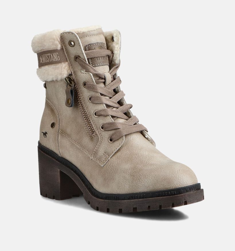 Mustang Bottines à talons en Beige pour femmes (363710)