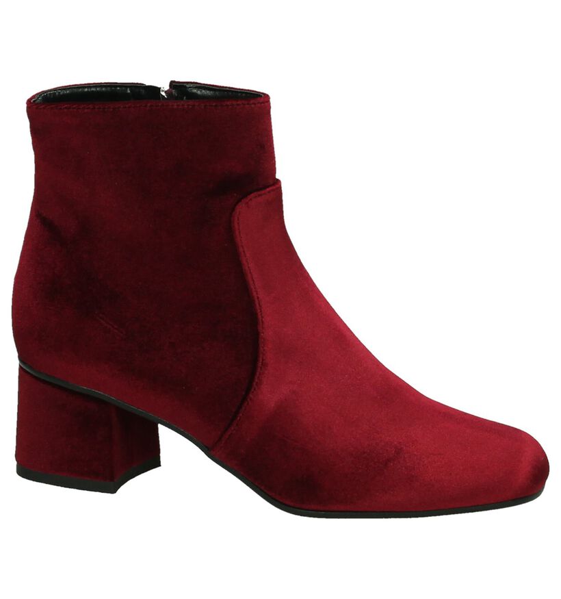 Les Autres Bordeaux Enkellaarzen Velours in velours (197011)