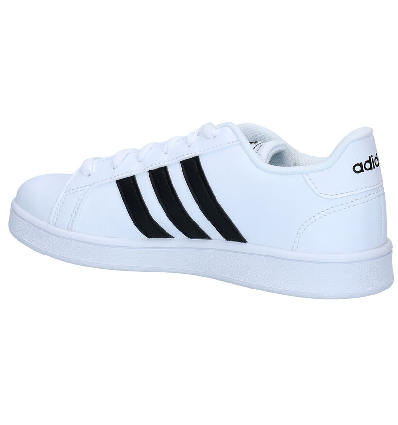 adidas Grand Court K Baskets en Blanc pour garçons (307966) - pour semelles orthopédiques