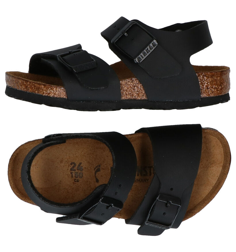 Birkenstock New York  Sandales en Noir pour garçons (338096)