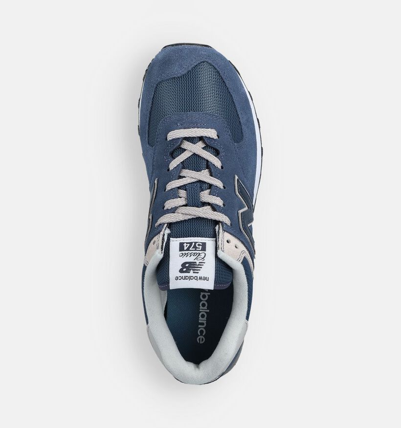New Balance 574 Core Baskets basses en Bleu fonc&eacute; pour hommes (375105) - pour semelles orthop&eacute;diques