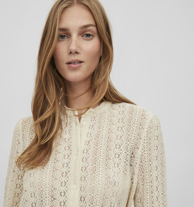 Vila Chikka Beige Kanten Blouse voor dames (344259)
