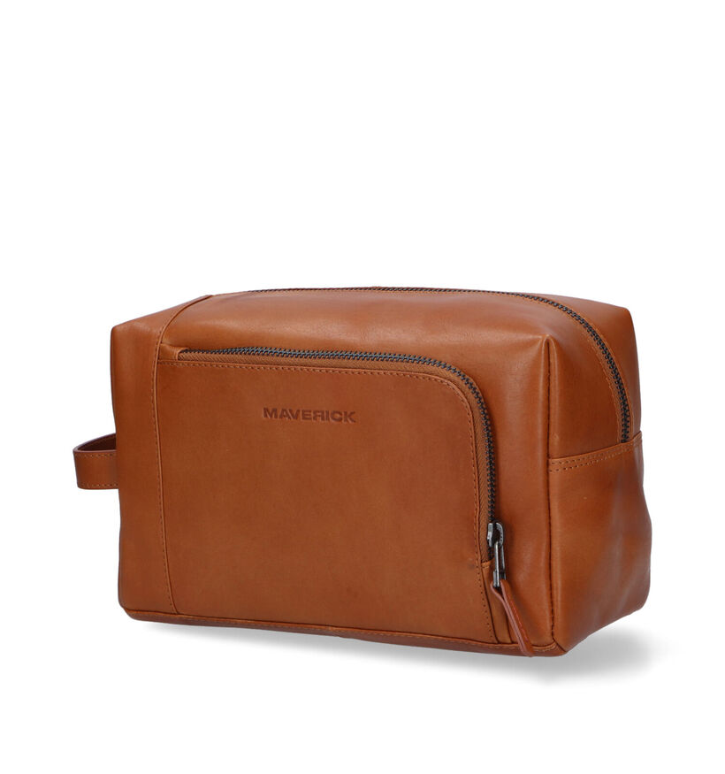 Maverick Trousse de toilette en Cognac pour hommes (326082)