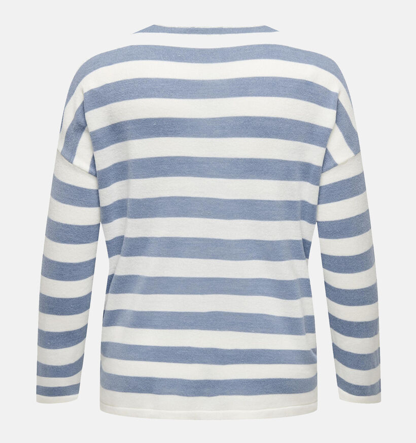 ONLY Carmakoma Amalia Blauw Gestreept T-shirt voor dames (344208)