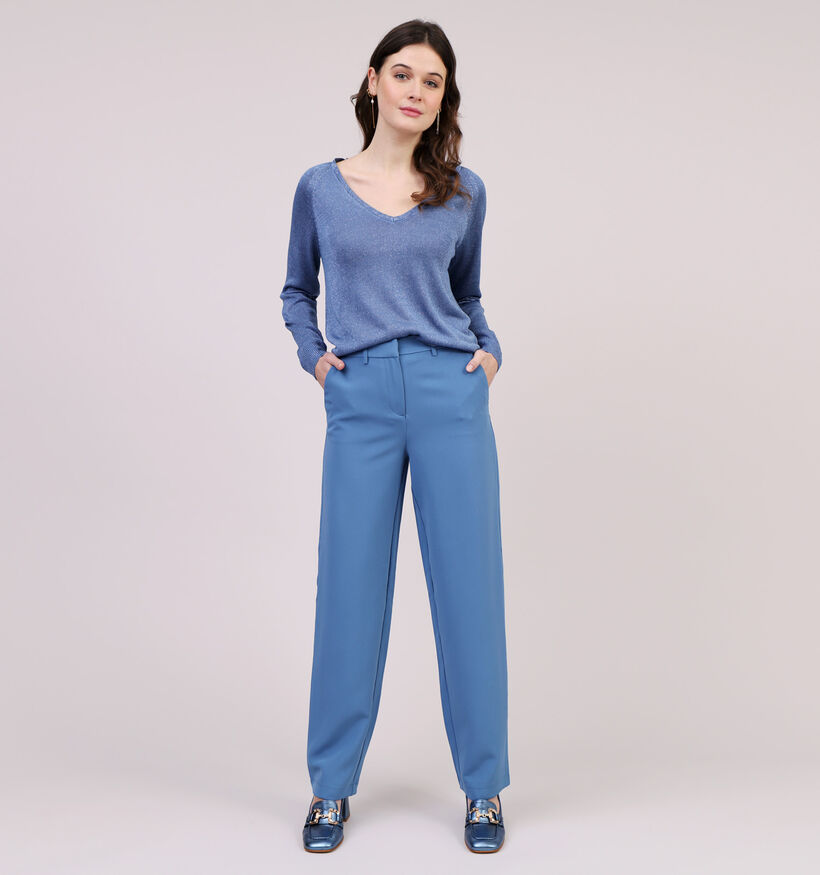 Vila Klano Rev New Pull à paillette en Bleu pour femmes (323728)