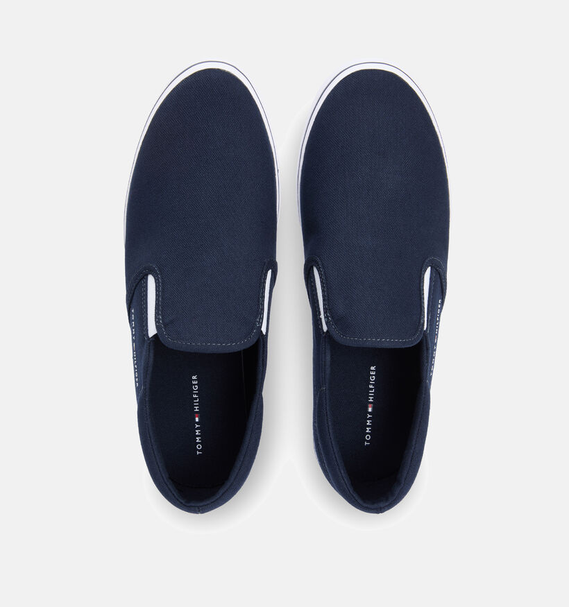 Tommy Hilfiger Vulc Core Chaussures &agrave; enfiler en Bleu fonc&eacute; pour hommes (368608) - pour semelles orthop&eacute;diques
