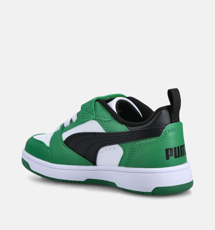 Puma Rebound V6 Baskets basses en Vert pour filles, gar&ccedil;ons (366649) - pour semelles orthop&eacute;diques