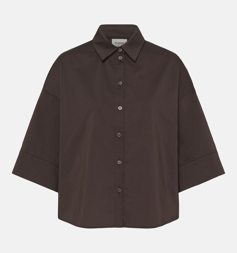 Fransa Cleo Donkerbruine Hemd voor dames (379937)