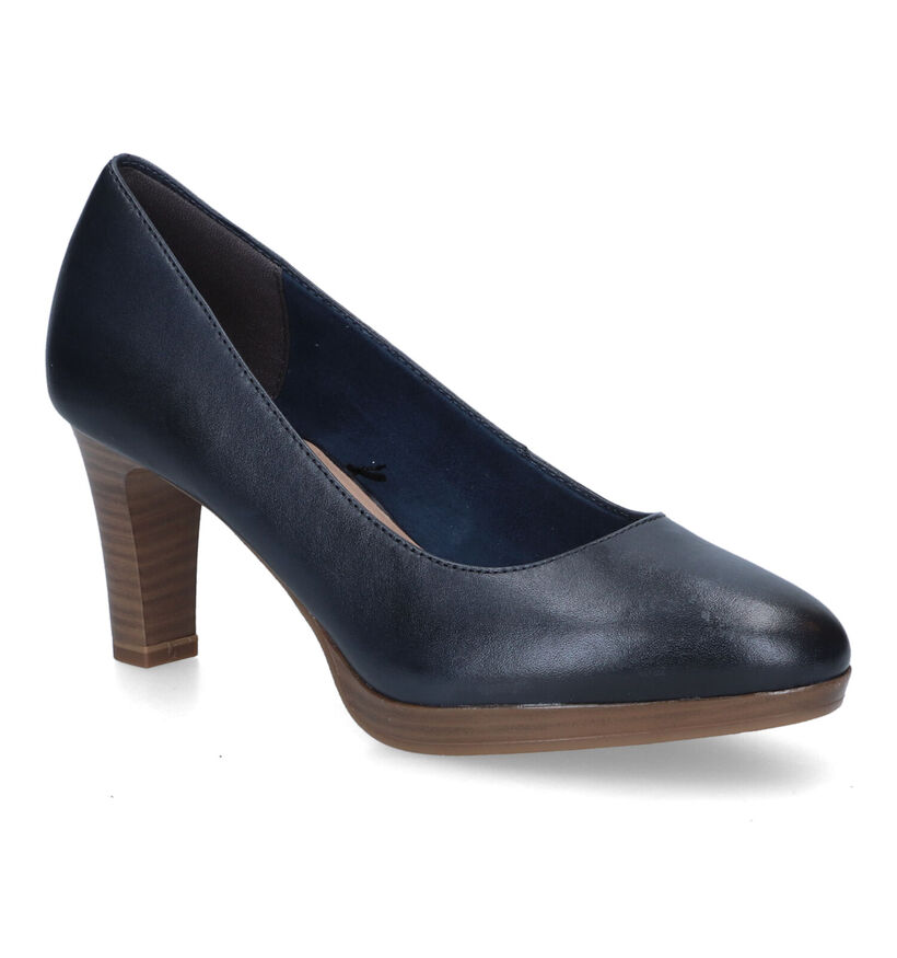 Tamaris Blauwe Pumps in leer (317822)