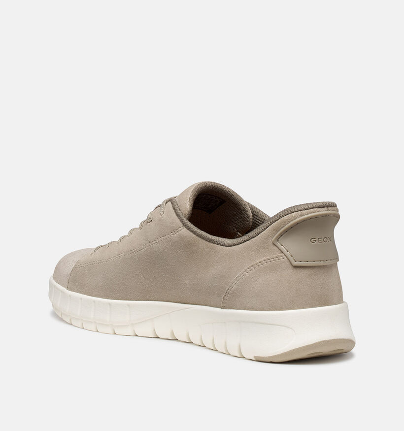 Geox Flextrid Lichtbeige Veterschoenen voor heren (369119) - geschikt voor steunzolen