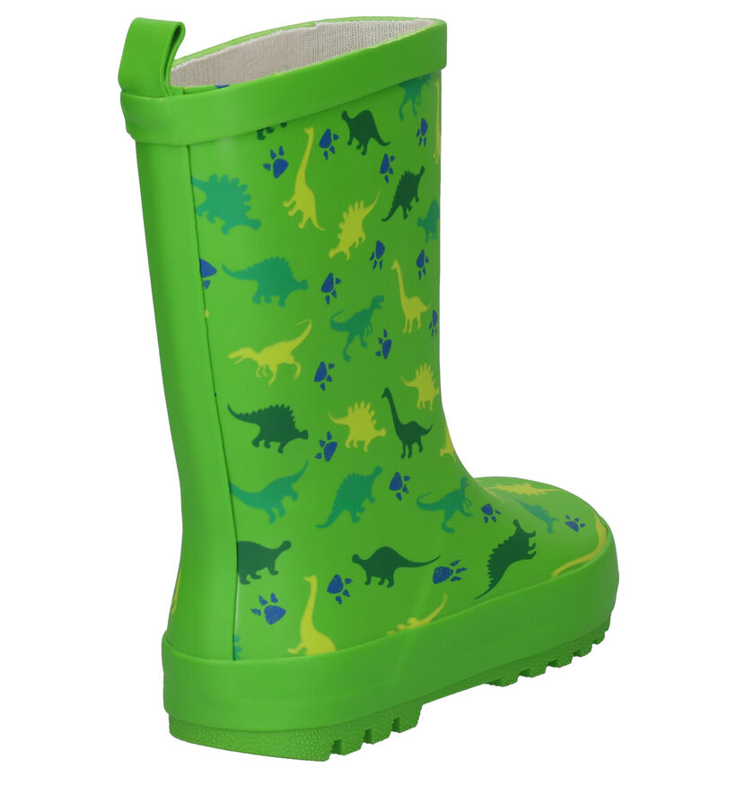 Dazzle Dino Bottes de pluie en Vert pour garçons (283825) - pour semelles orthopédiques