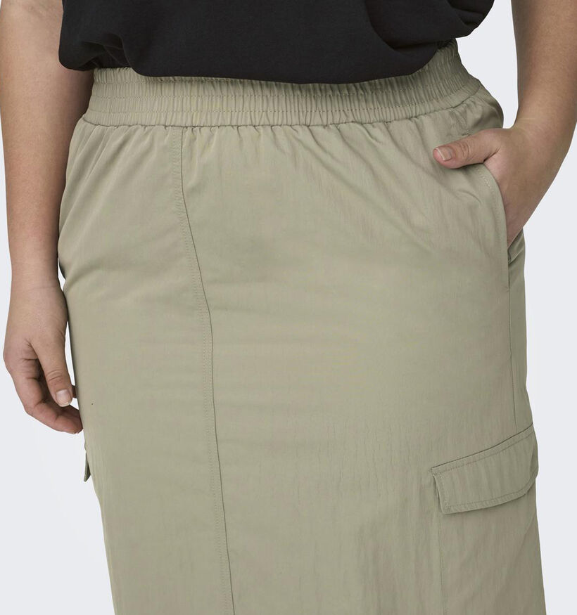 ONLY Carmakoma Nicola Kaki Lange cargo rok voor dames (342923)