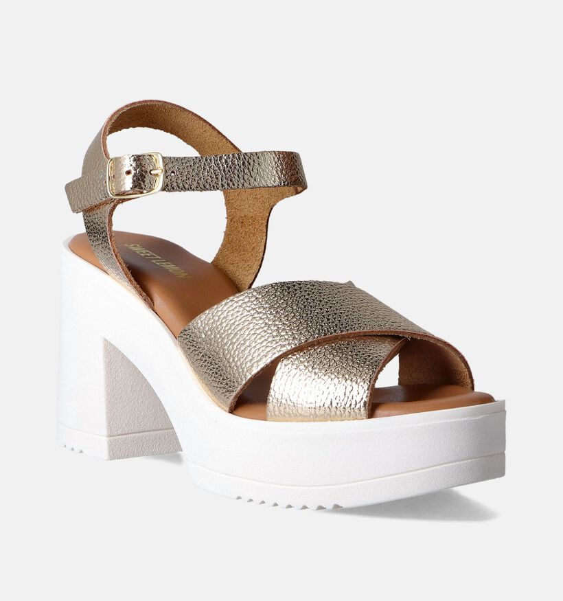 Sweet Lemon Lauren Gouden Sandalen met hak voor dames (361380)