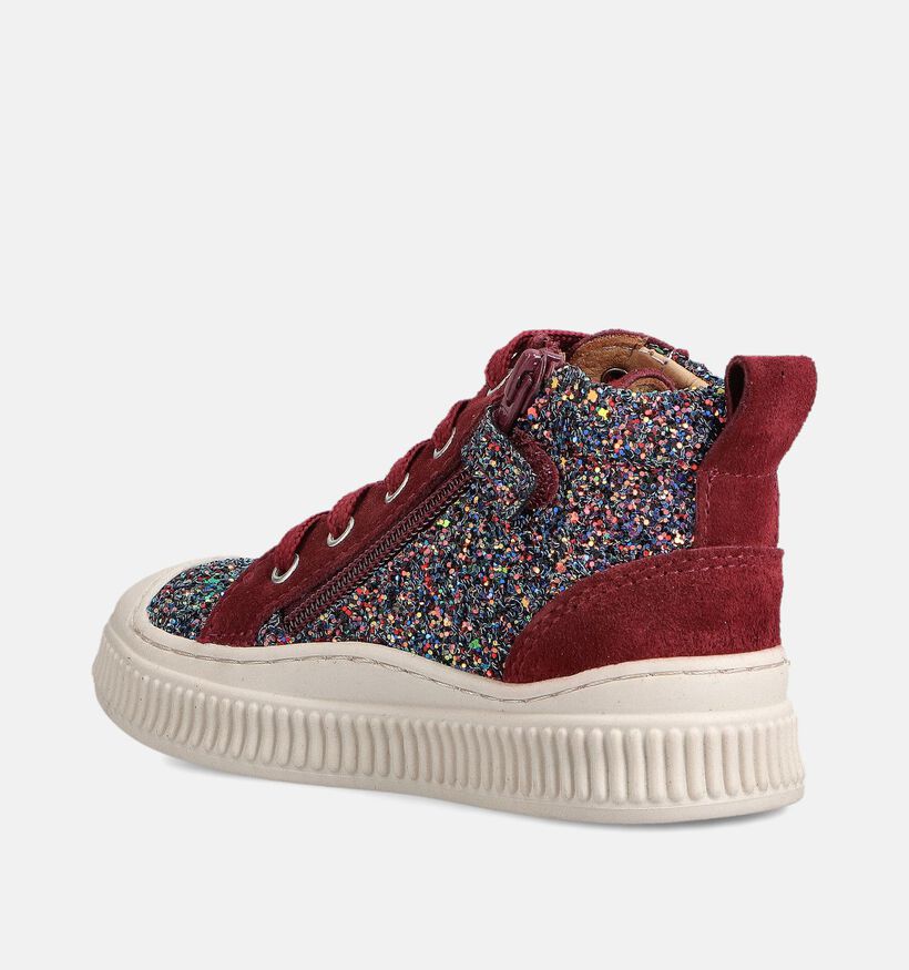 Milo & Mila Bordeaux Hoge Sneakers voor meisjes (362934) - geschikt voor steunzolen