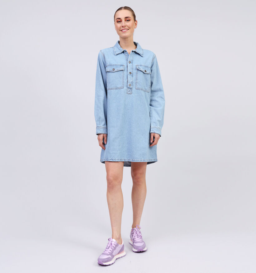 SISTERS POINT Ovea Robe chemise en Bleu Denim pour femmes (363310)