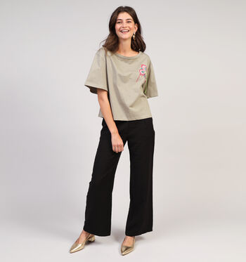 Orfeo T-shirts Beige/Groen