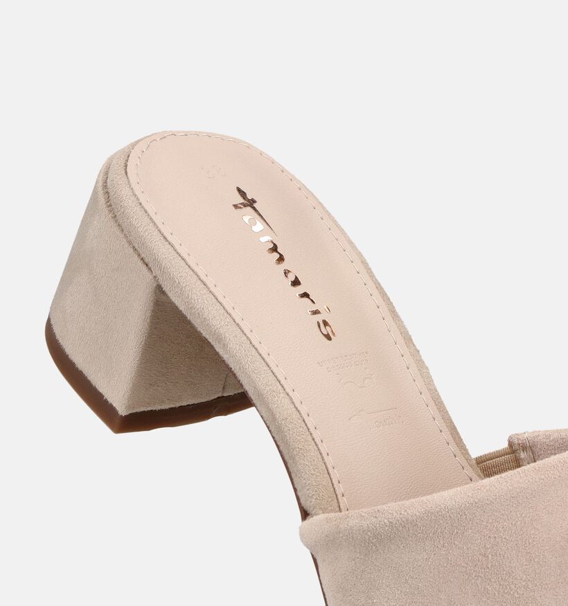 Tamaris Nude Suede Nu-pieds &agrave; talons en Beige pour femmes (371795)