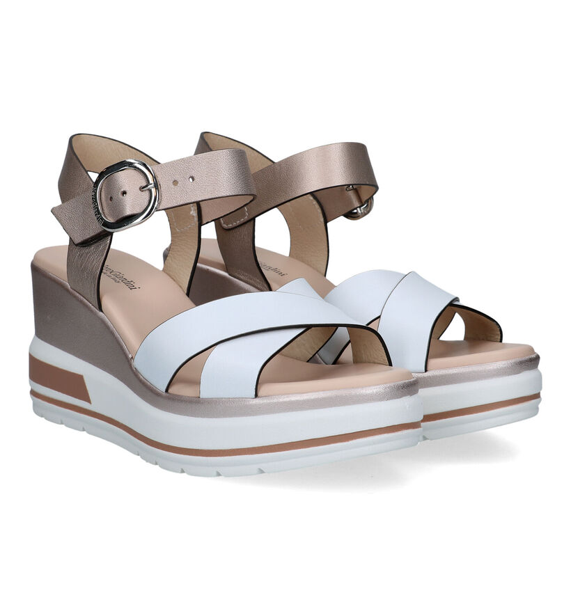 NeroGiardini Sandales talon compensé en Cognac pour femmes (339551)