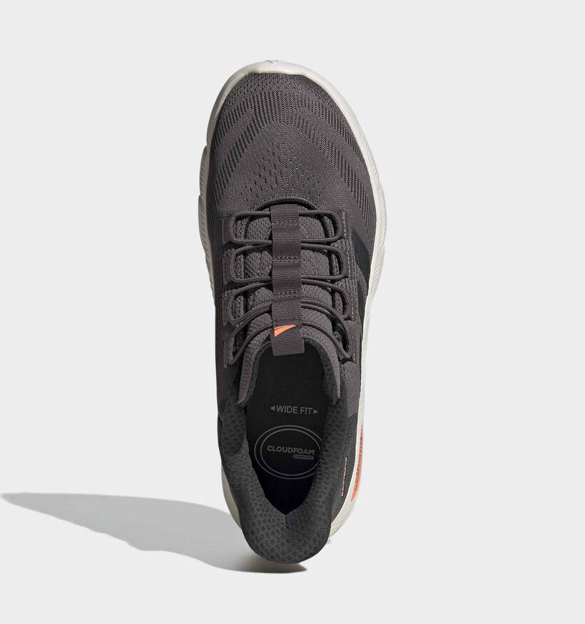 adidas Cloudfoam Flex Rapidfit Baskets basses en Gris fonc&eacute; pour hommes (372728) - pour semelles orthop&eacute;diques