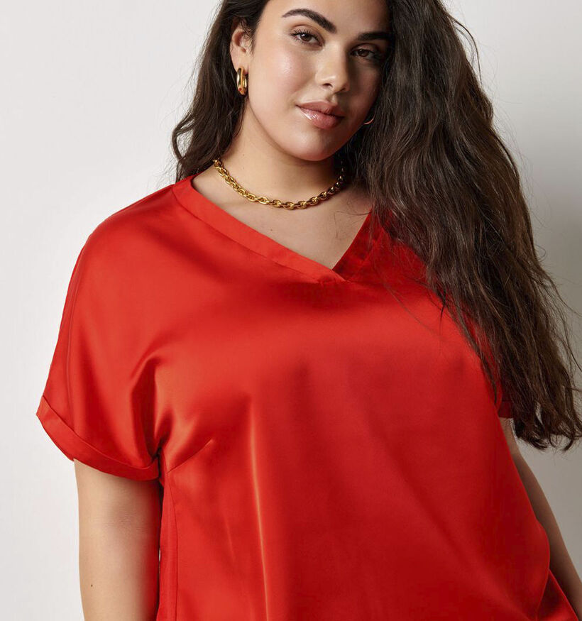 ONLY Carmakoma Brynja Rood T-shirt voor dames (348438)