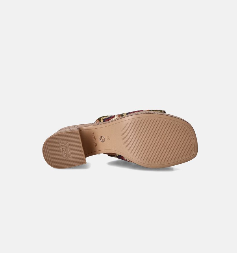 Tamaris Mules avec talon carré en Beige pour femmes (356920)