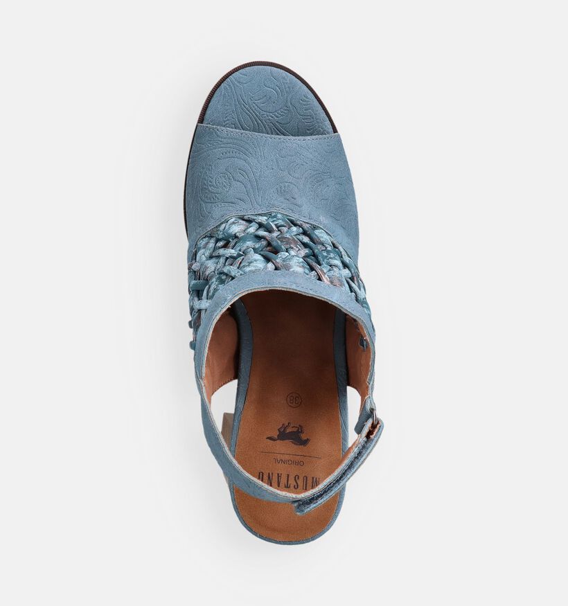 Mustang Blauwe Sandalen met hak voor dames (372134)