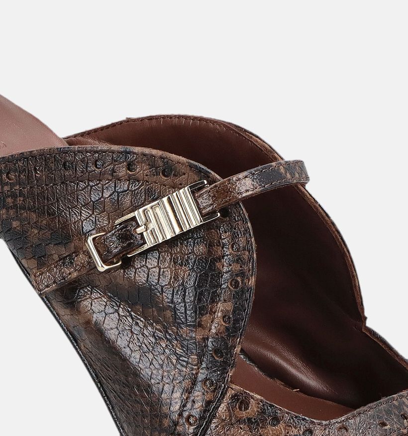 March23 Raven Groene/Bruine Slippers met Hak voor dames (381038)