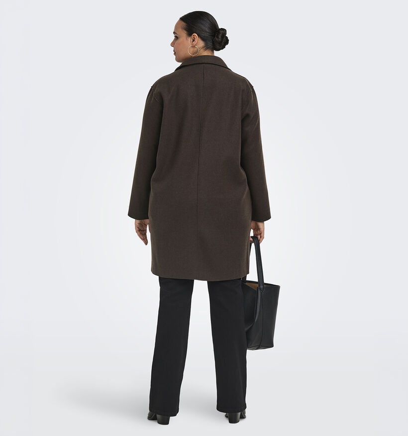 ONLY Carmakoma Carrie Manteau court en Brun fonc&eacute; pour femmes (378398)