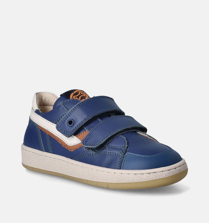 STONES and BONES Loket Chaussures à Scratch en Bleu pour garçons (352733) - pour semelles orthopédiques