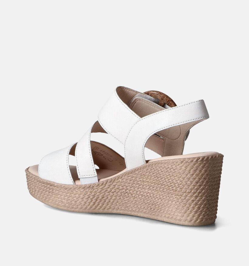 Gabor Best Fitting Sandales avec talon compensé en Écru pour femmes (355032)