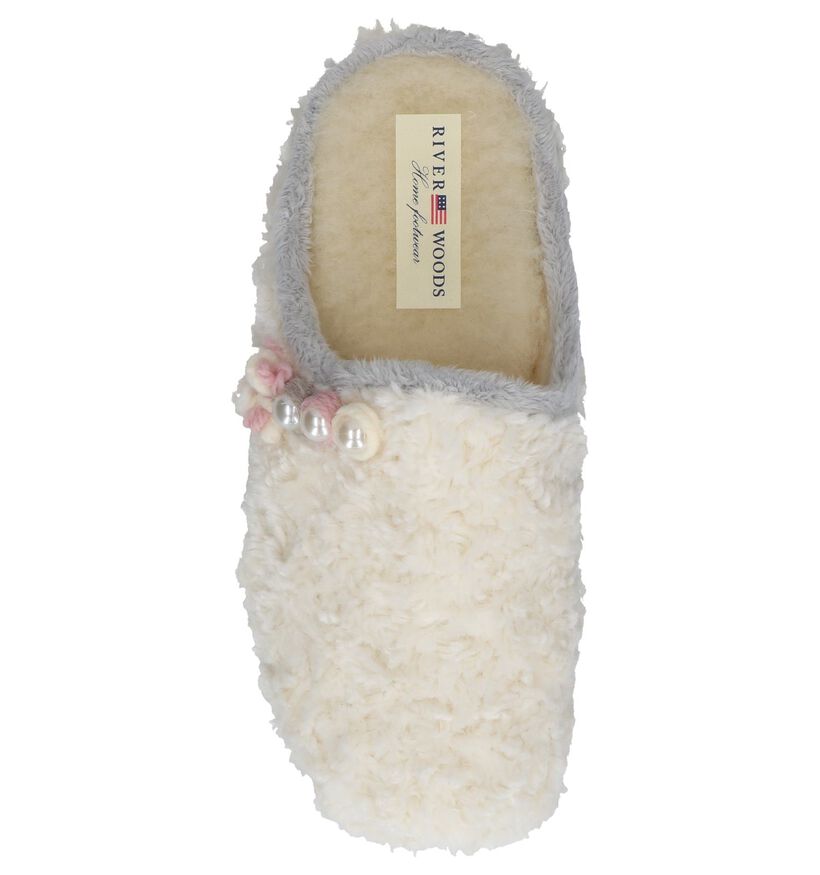 Ecru Pantoffels River Woods in faux fur (231749)