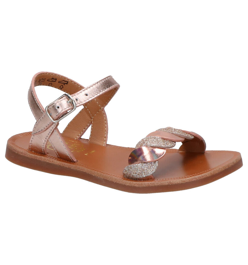 Pom d'Api Plagette Twist Sandales en Rose en cuir (268813)