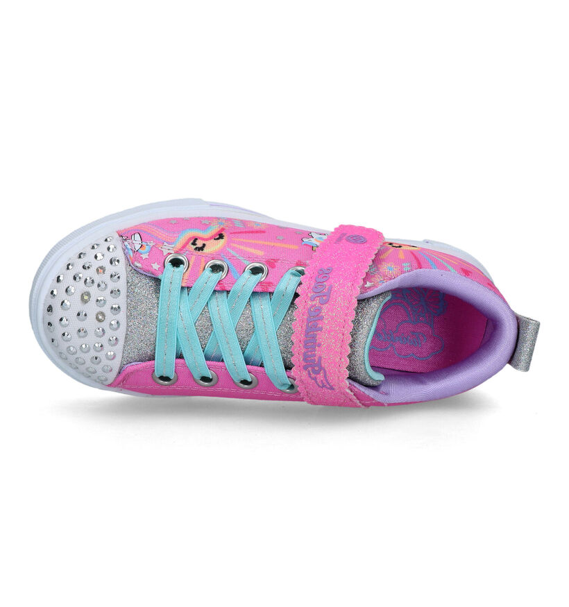 Skechers Twinkle Sparks Baskets en Rose pour filles (319542)