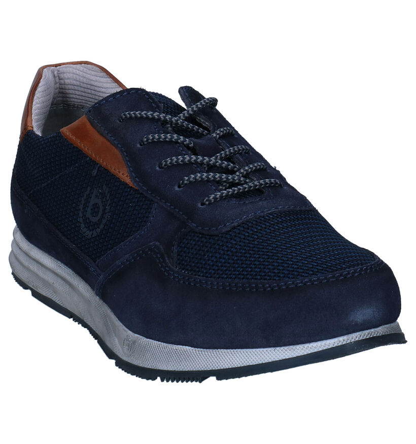 Bugatti Blauwe Veterschoenen in stof (293626)