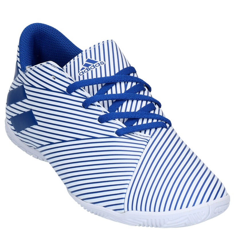 adidas Nemiziz 19.4 Chaussures de Foot en Blanc/Bleu en simili cuir (265402)