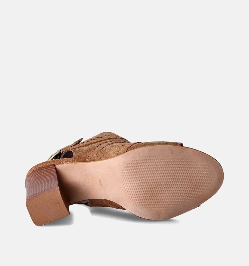 Laurant David Cognac Sandalen met blokhak voor dames (357834)