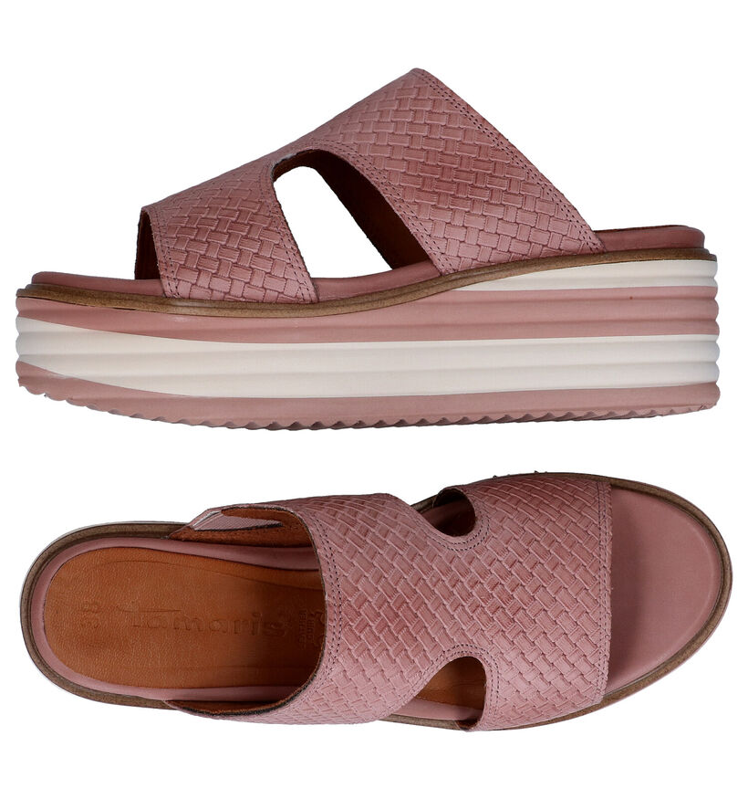 Tamaris Touch it Mules en Rose en cuir (291615)