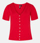 Pieces Juline Knit Gilet en Rouge pour femmes (362263)